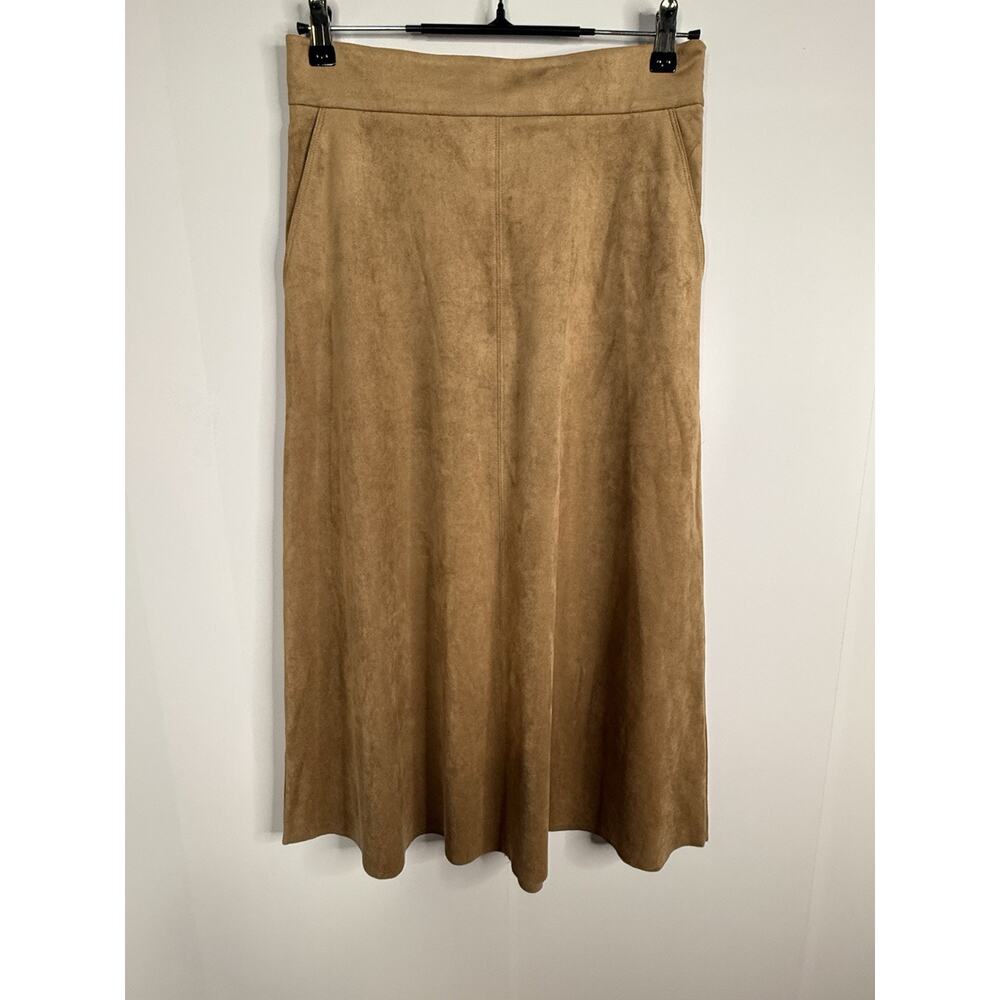 Wilfred Aritzia Faux Suede A Line Midi‎ Skirt Women's Sz 10 Country Western Boho